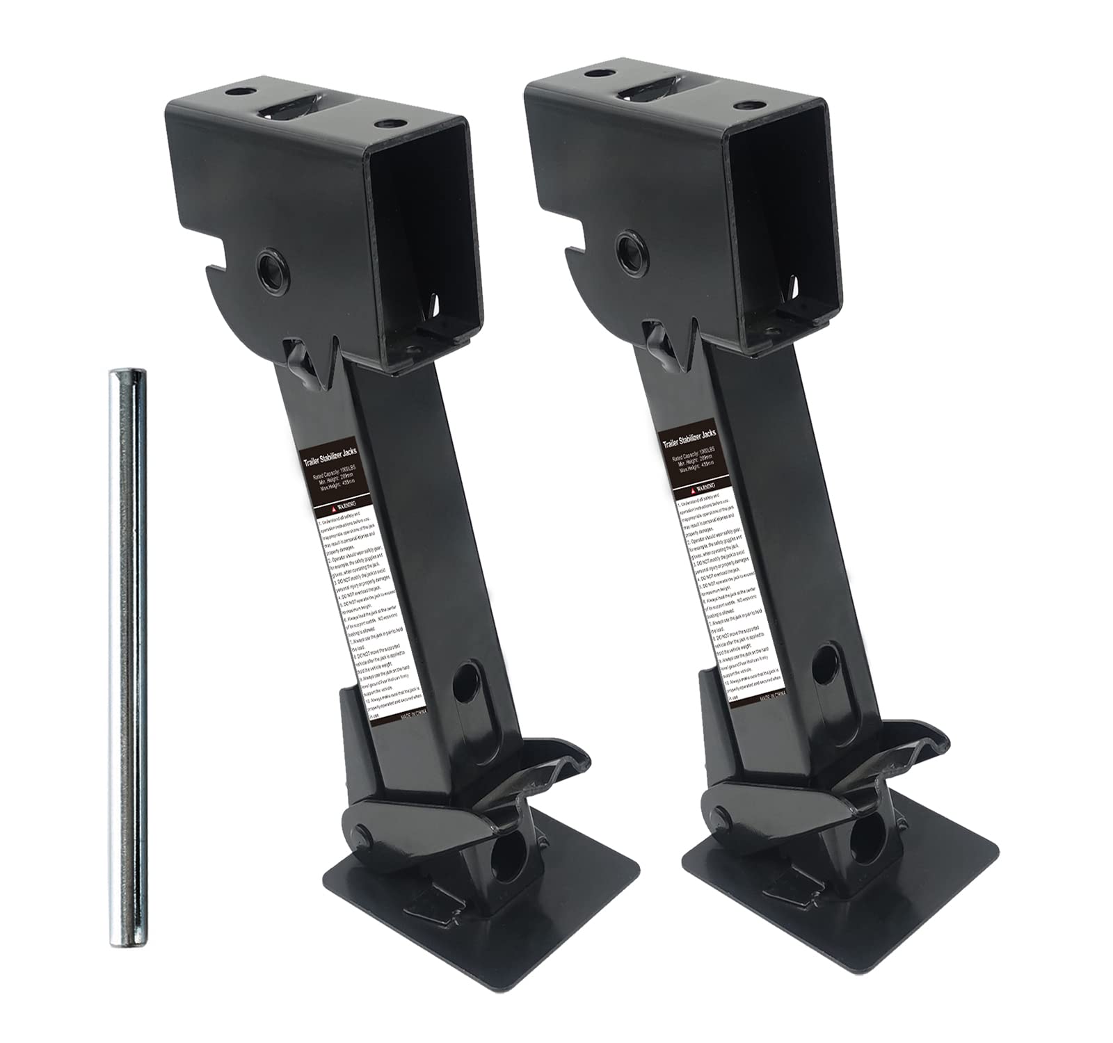 Pair Of Trailer Stabilizer Jacks Telescoping Rv Camper Accessories For Travel 450Kg(1000 Lbs) Capacity Each, 11.5''-18''
